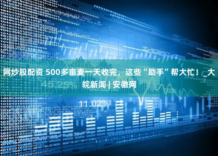 网炒股配资 500多亩麦一天收完，这些“助手”帮大忙！_大皖新闻 | 安徽网